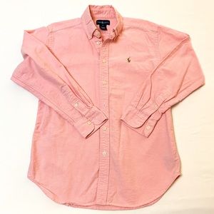 EUC Polo Button Down - Pink Chambray  Boys 14